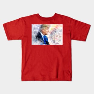 Donald Trump with Seal of the President and American flag Kids T-Shirt